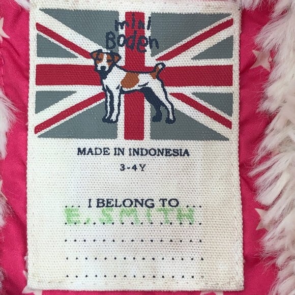 Mini Boden Pink & White Classic Puffer Jacket | Perfect for All Seasons - Picture 3 of 5